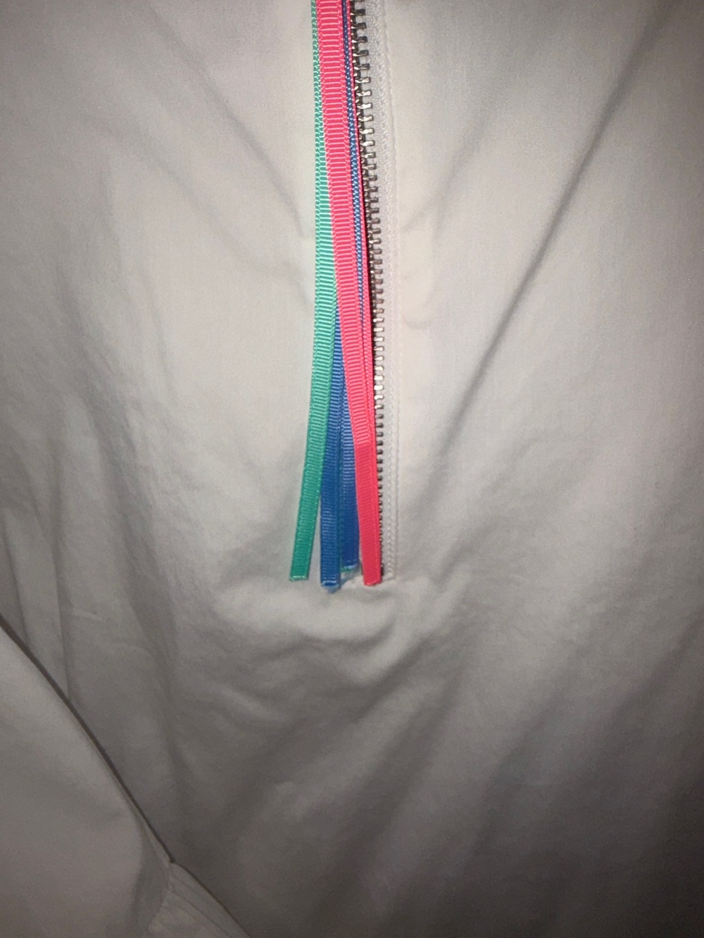 White Tunic Top with Teal Trim - Picture 5 of 6